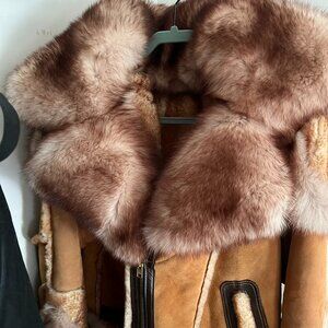 100% FOX Fur & Leather Coat